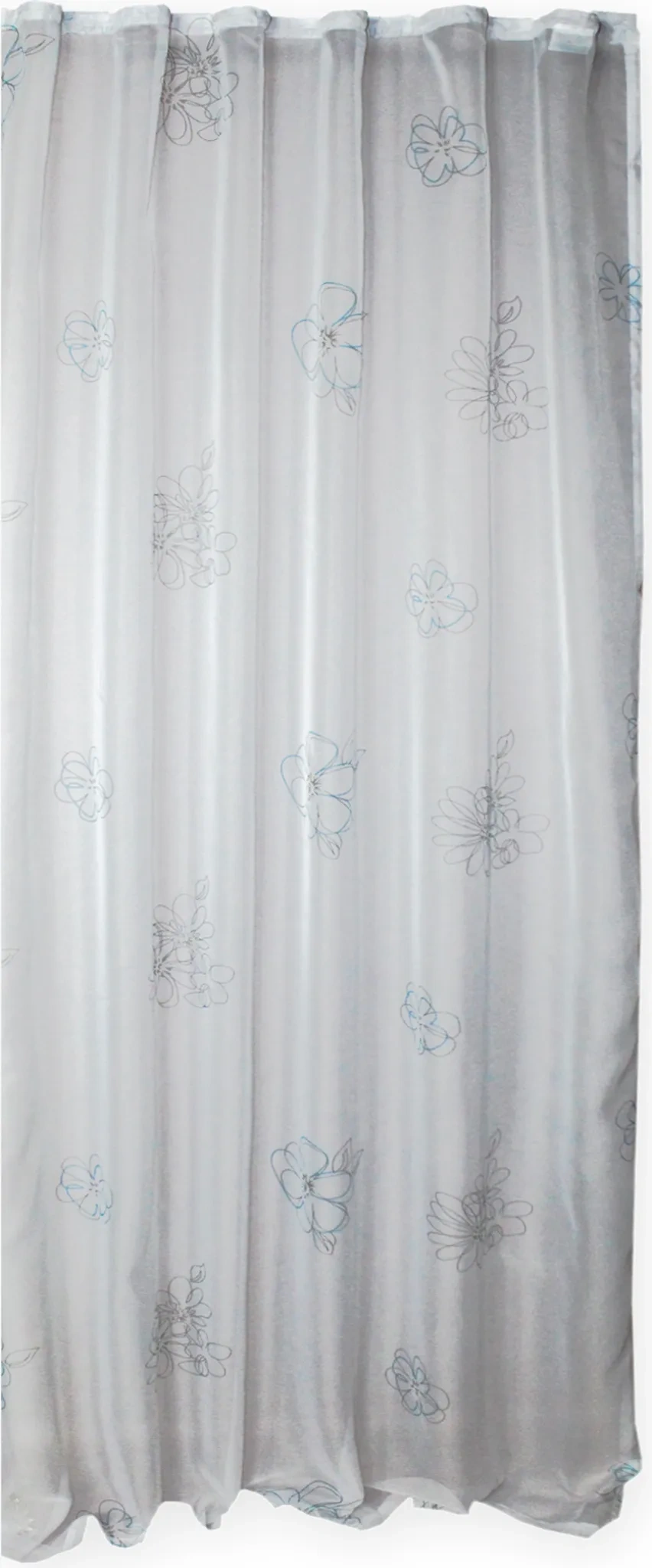 Voile Gardine 140×245 cm – Weiß Transparent mit Blumenmuster, Kräuselband