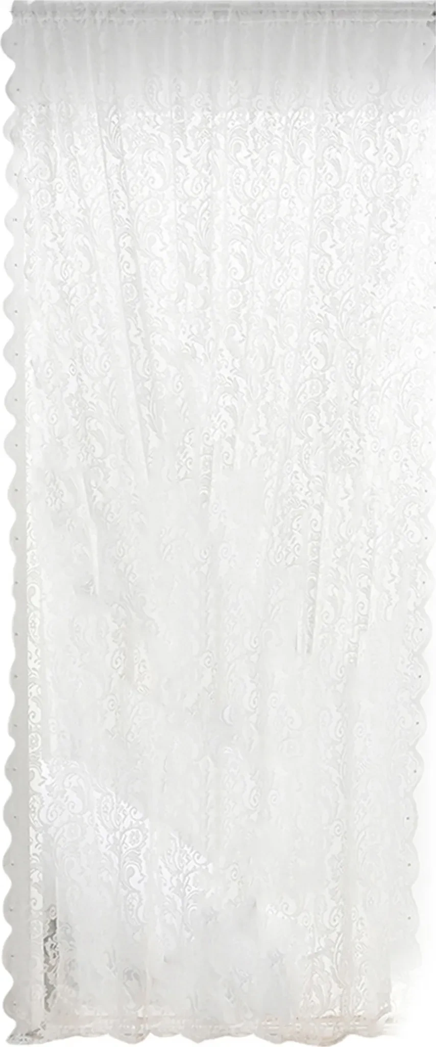 Spitzen-Voile Vorhang 100×140 cm – Weiß, Bestickt & Halbtransparent