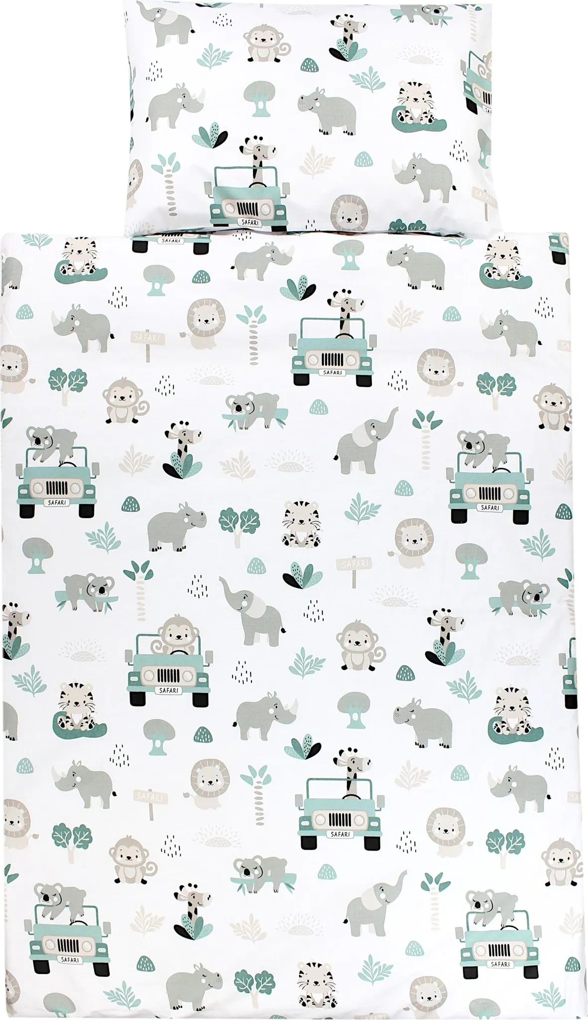 Kinder-Bettwäsche „Zoo Grün“ 100×135 cm – TupTam