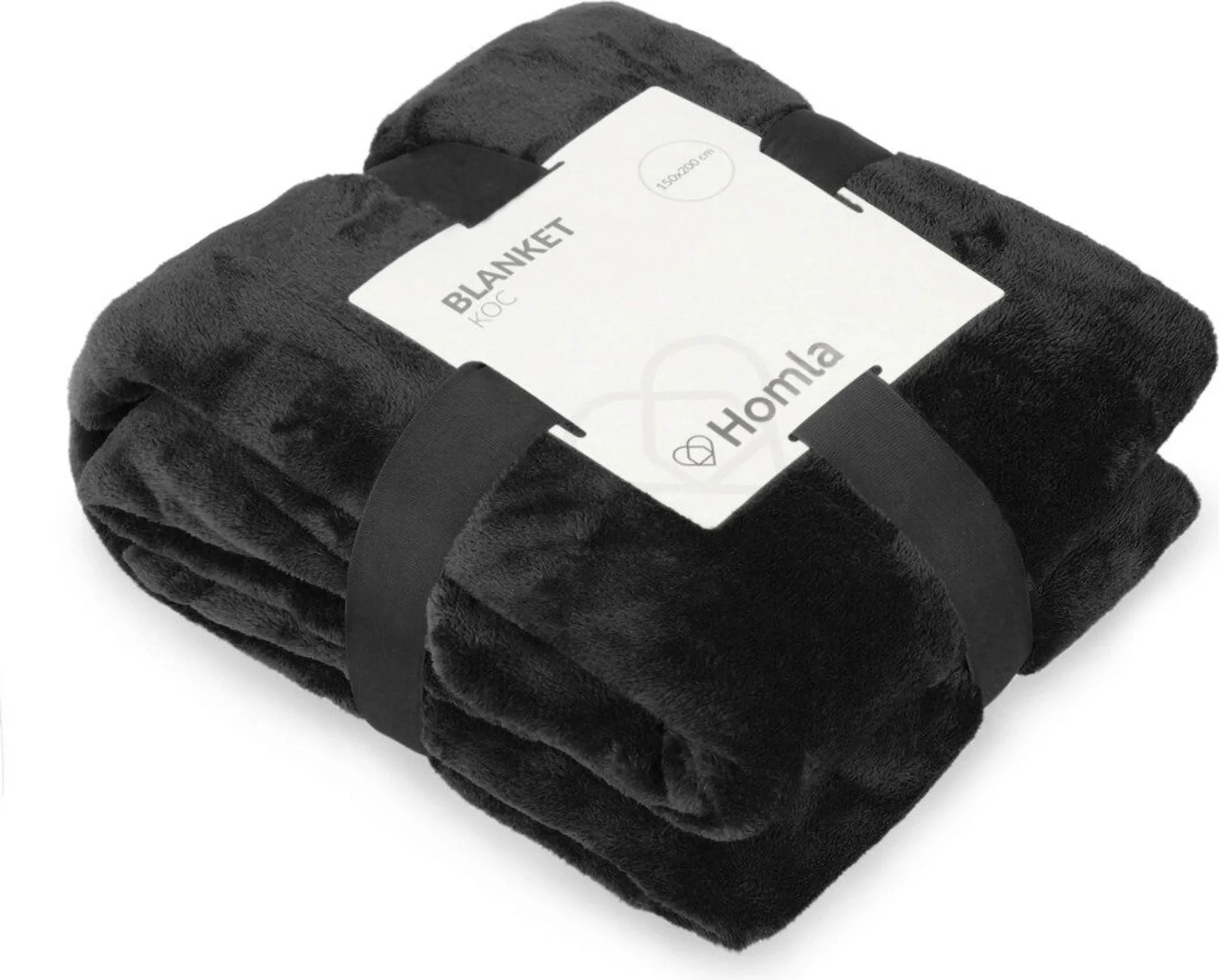 Homla „Rote“ Kuscheldecke – 150×200 cm – Schwarz