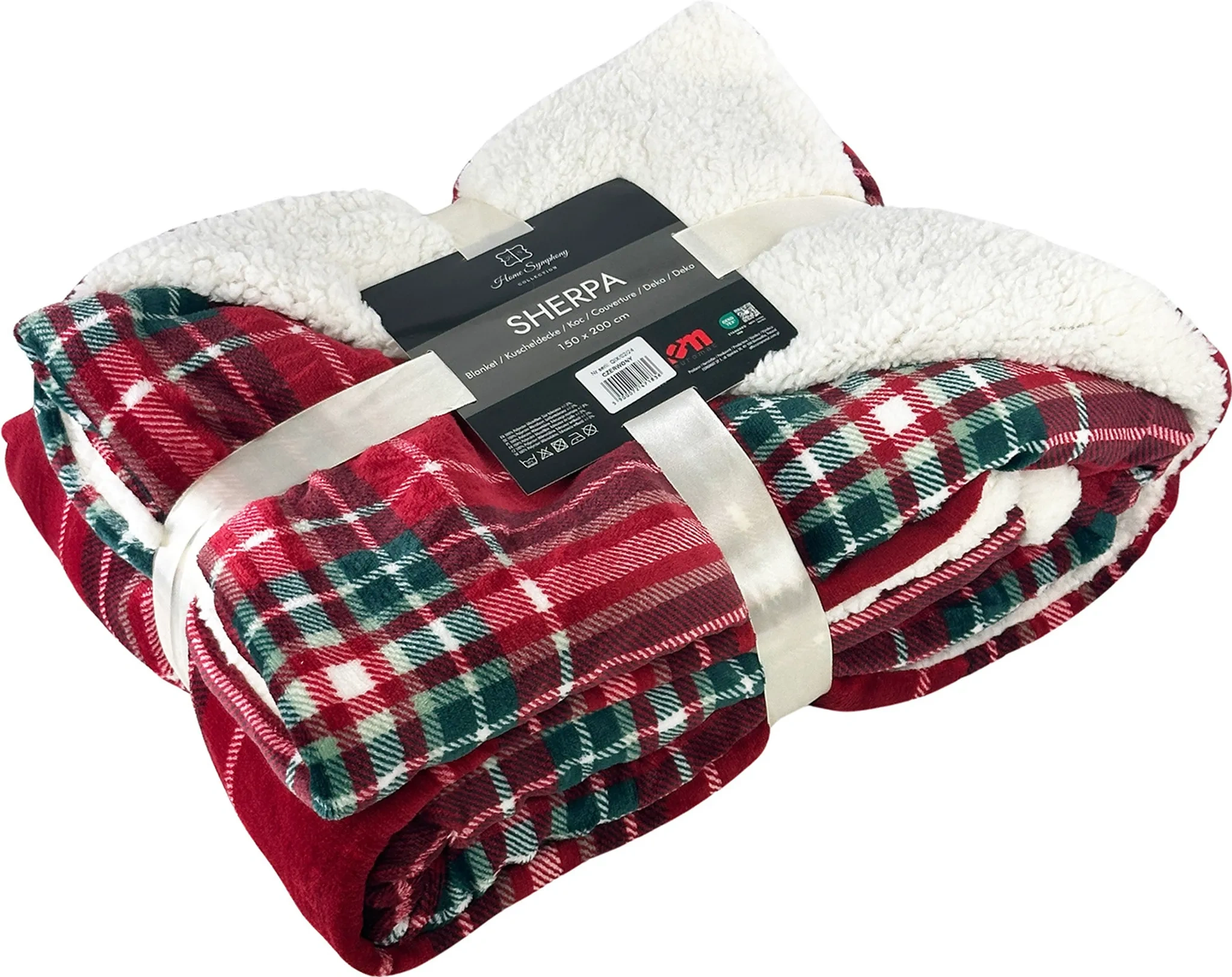 Sherpa Mikrofaserdecke Flanell – 150×200 cm, Rot Kariert