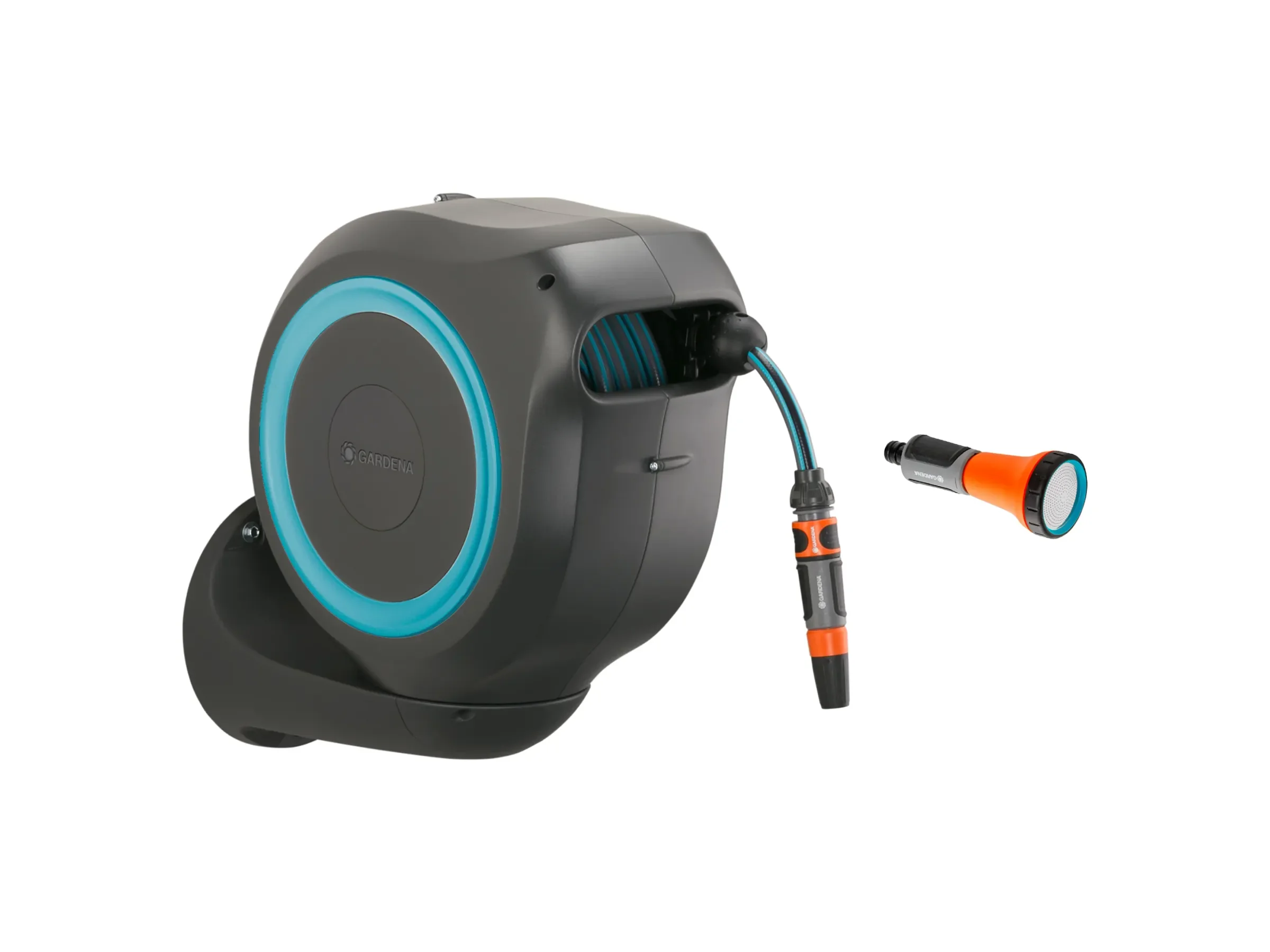 Gardena – Wand-Schlauchbox Roll Up M (20 m, Türkis)