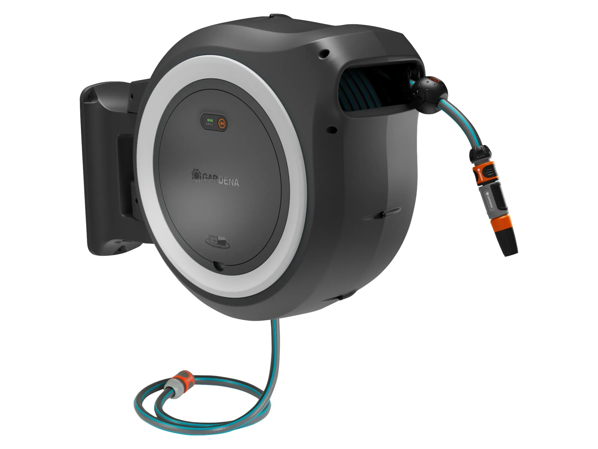 Gardena – Akku-Wand-Schlauchbox PowerRoll XXL (40 m, 18 V Power For All)