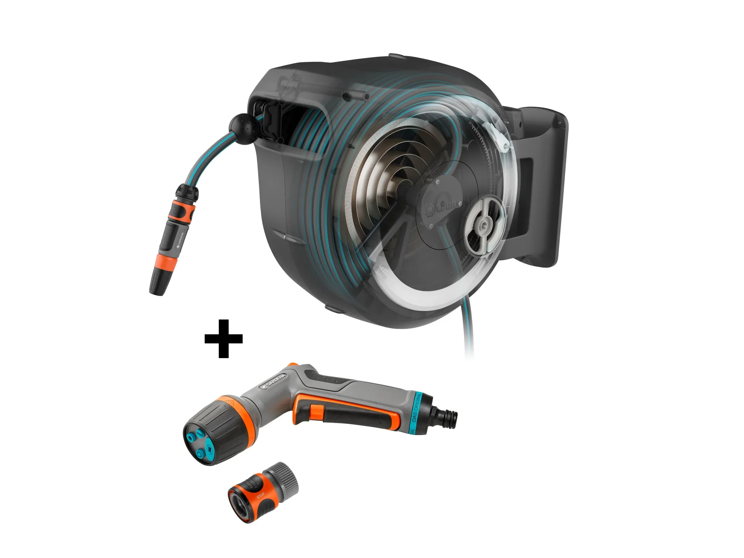 Gardena – Wand-Schlauchbox XL mit Comfort Reinigungsspritze (35 m)