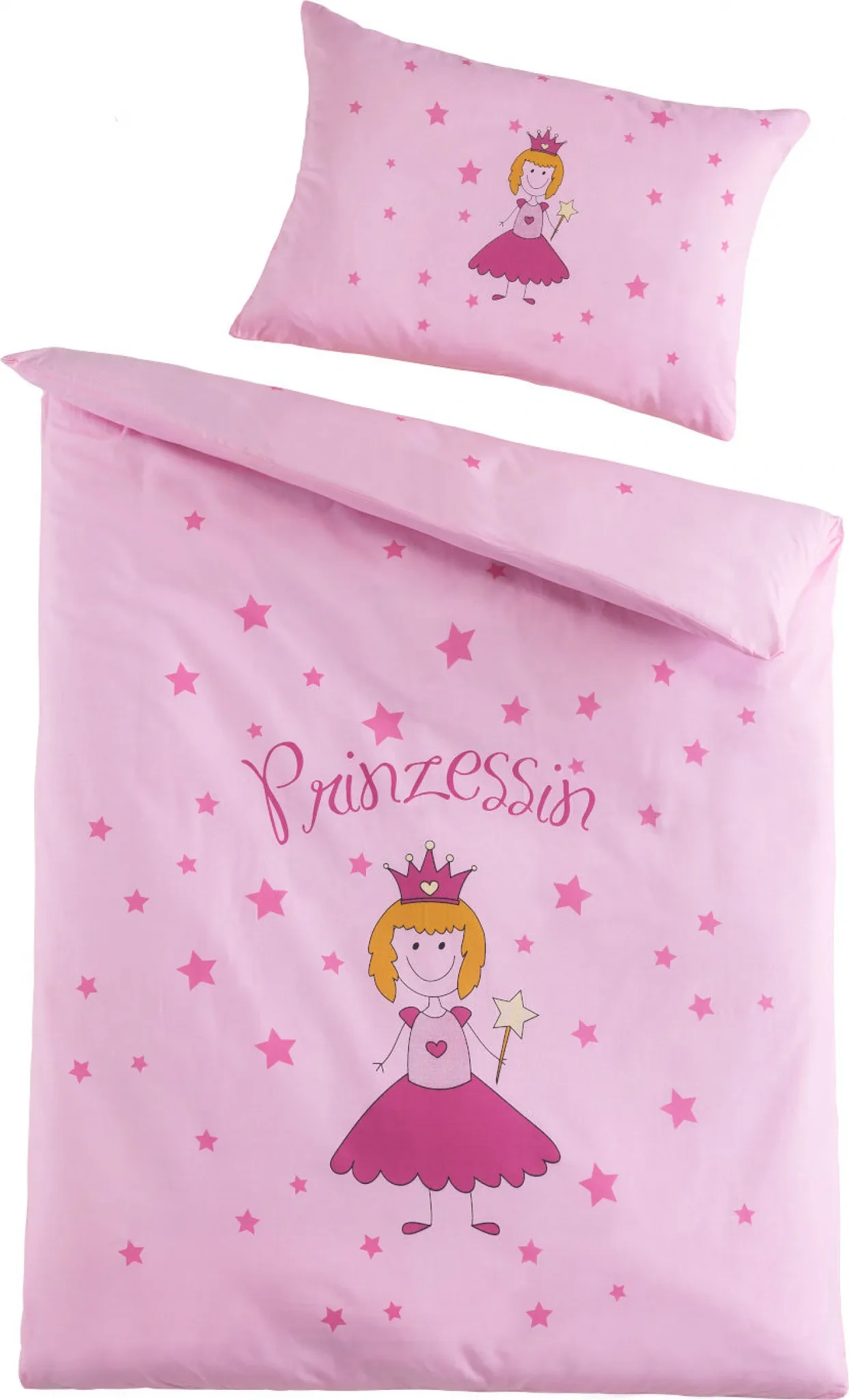 Baby Renforcé-Bettwäsche „Prinzessin Rosa“ 100×135 cm – Optidream