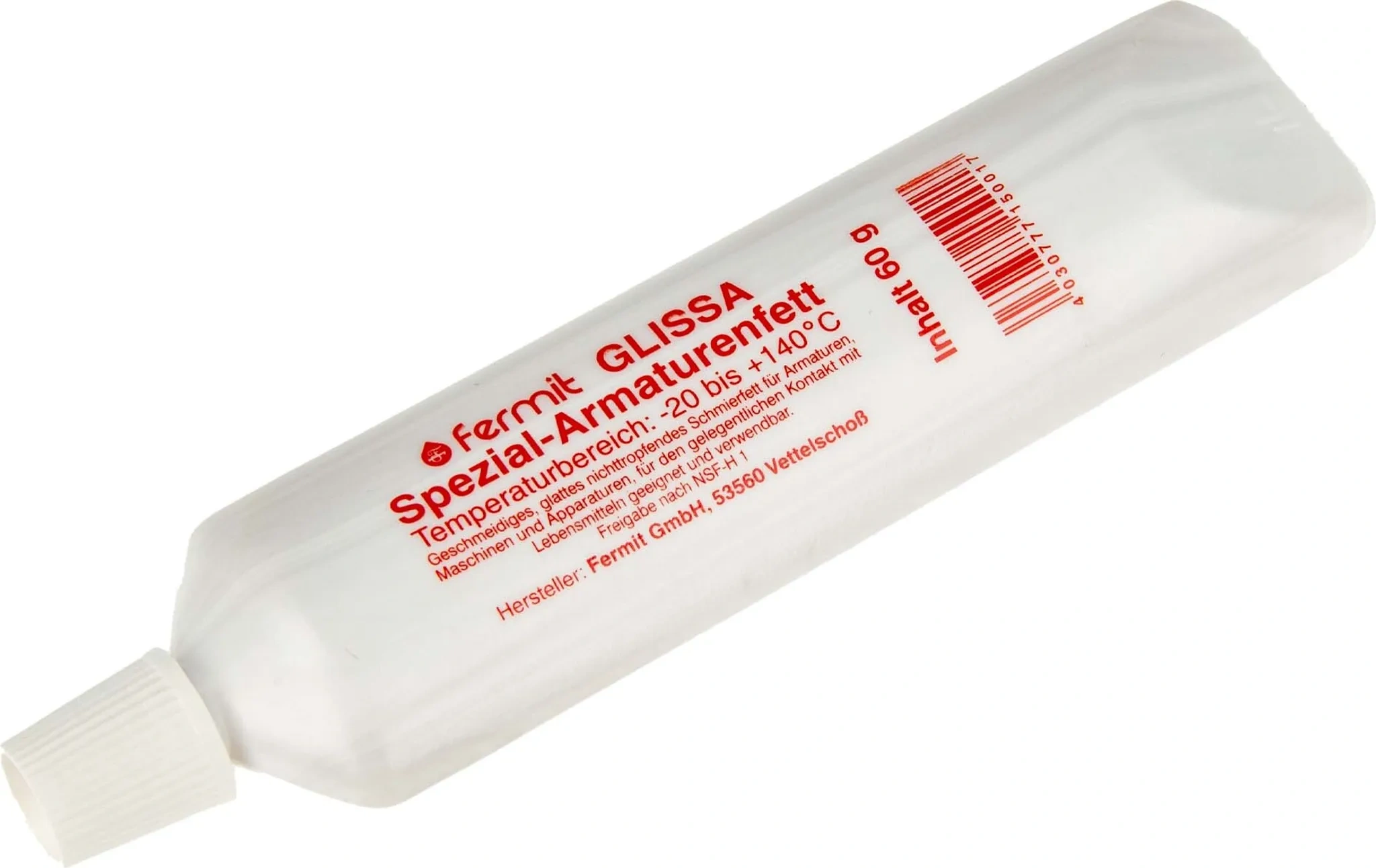 Fermit Glissa Armaturenfett – Nichttropfendes Schmierfett, 60 g Tube