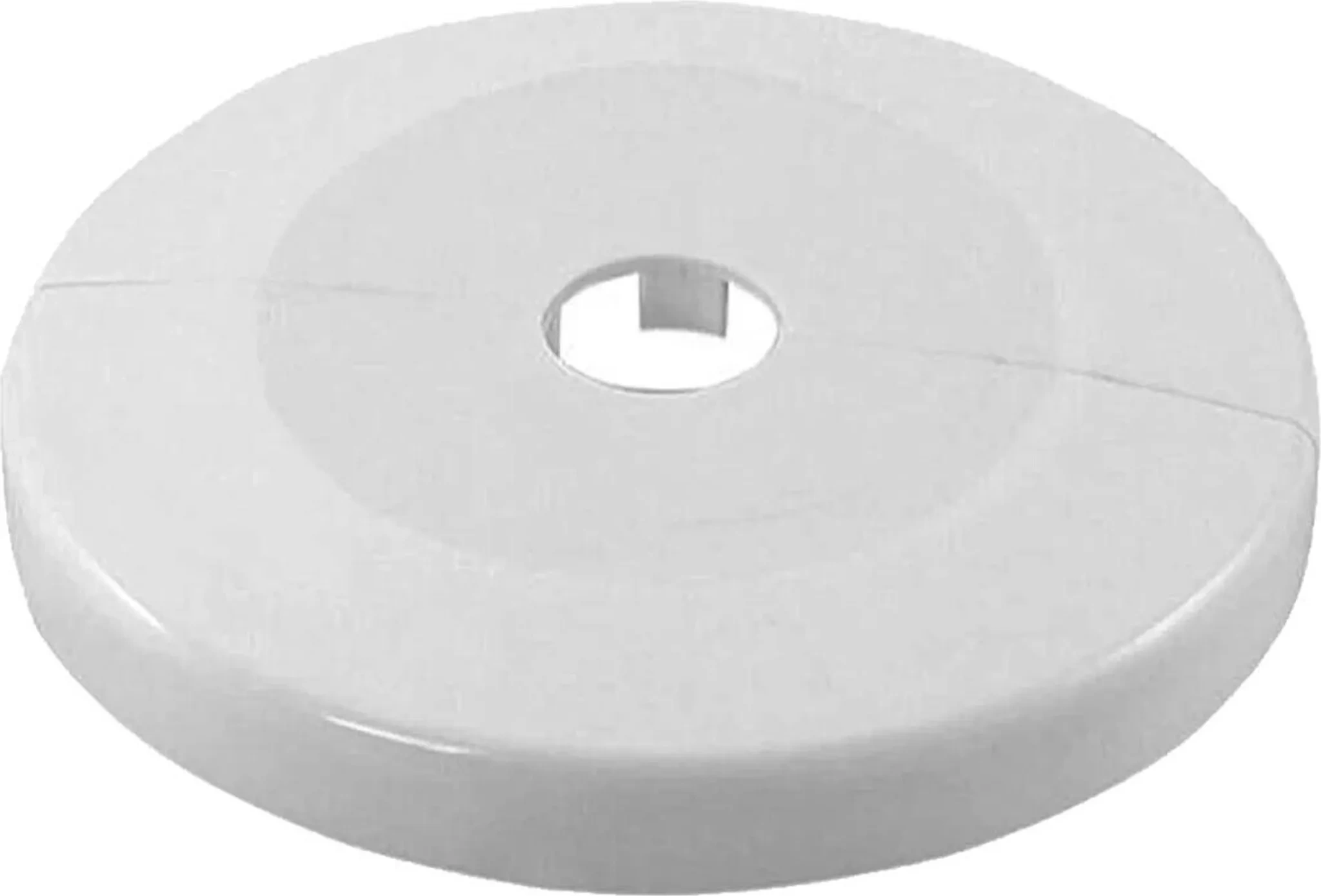 tecuro Scharnierrosette Ø 15 mm × Ø 85 mm × 8 mm – Weiß, Kunststoff ABS